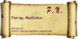 Paray Nadinka névjegykártya